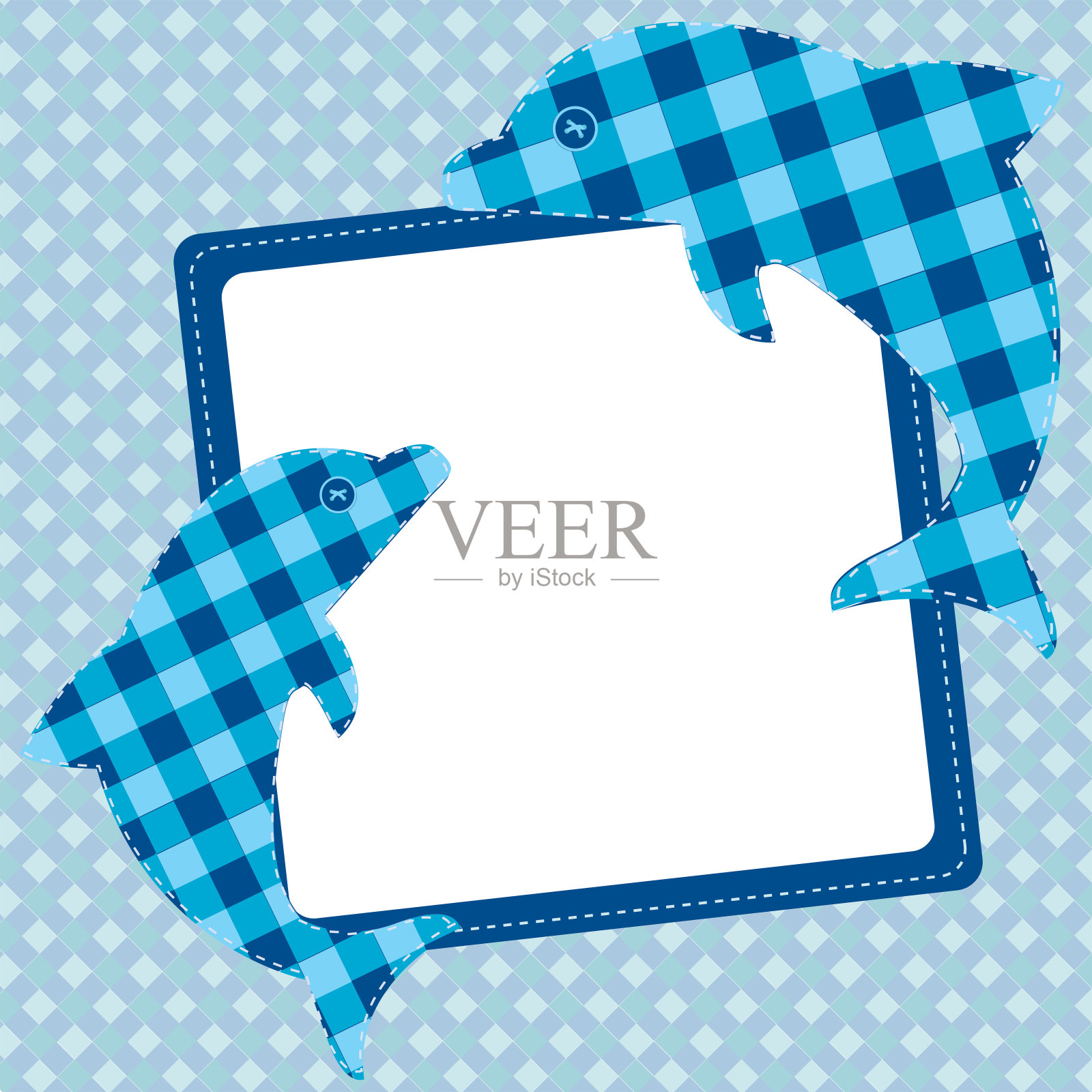 海豚的海洋拼接图案插画图片素材