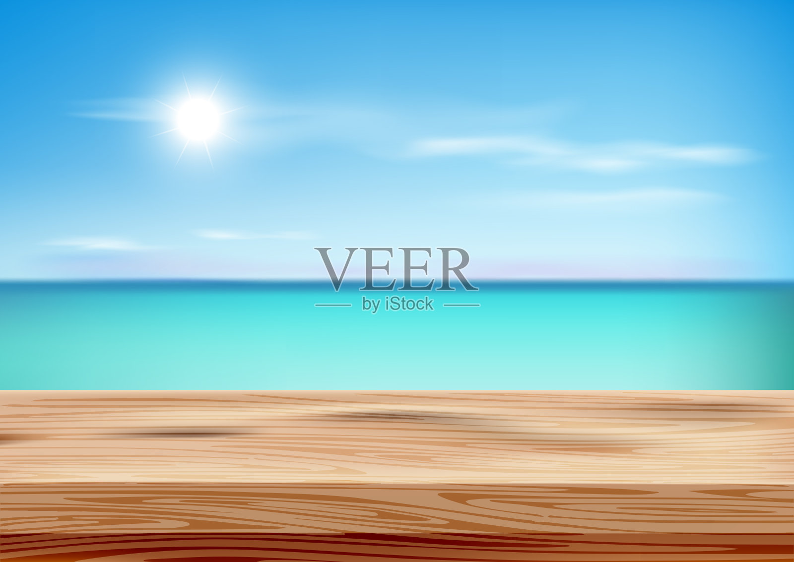 夏天的风景,背景插画图片素材