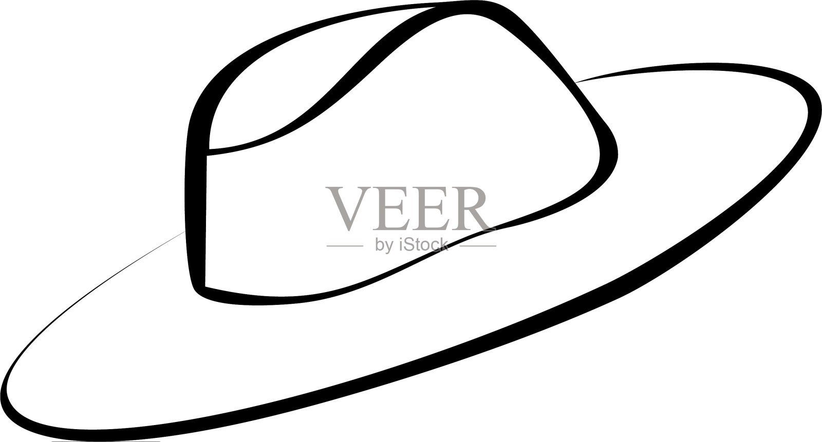 沙滩帽巴拿马图标孤立在白色的背景插画图片素材