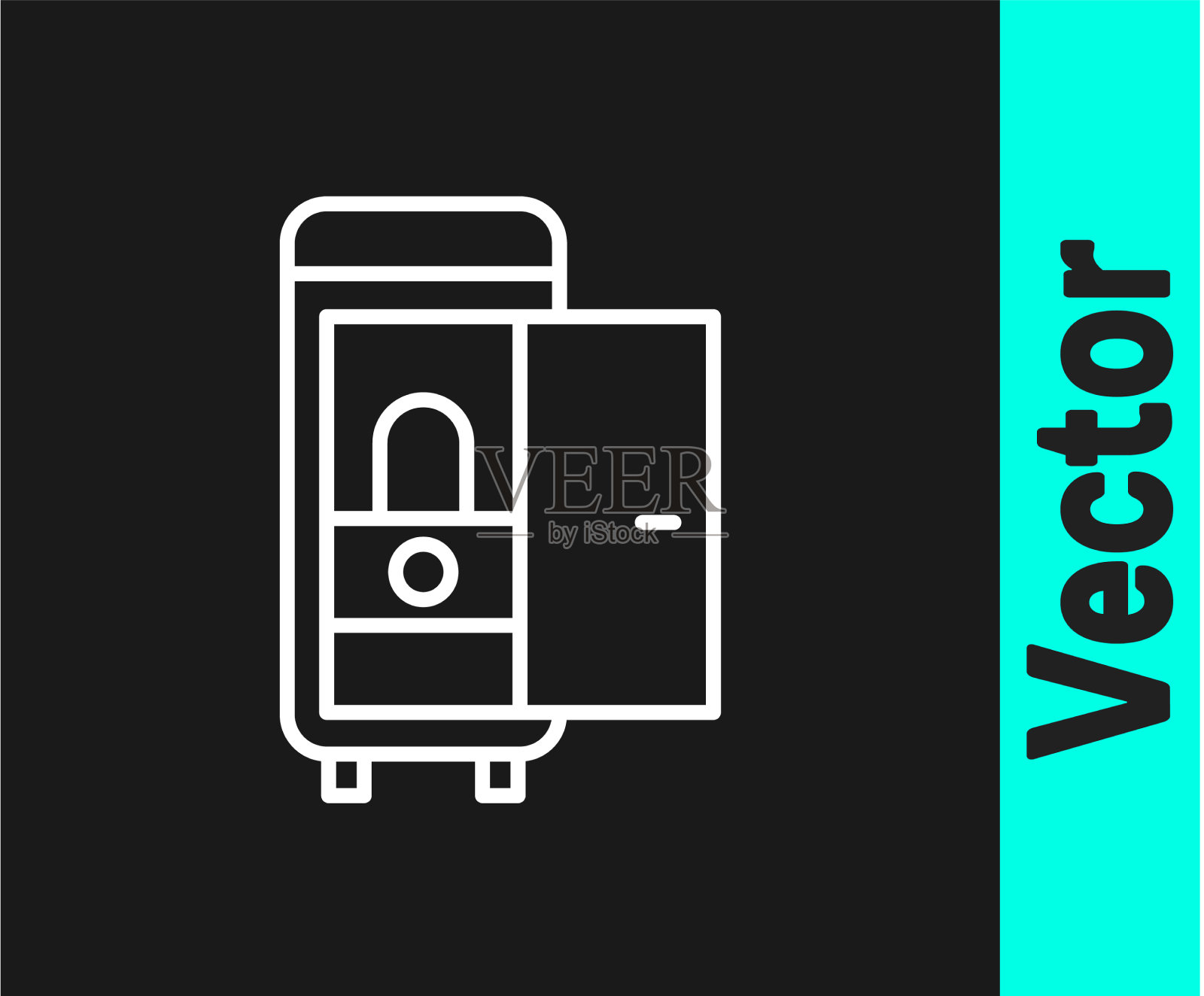 白线厕所在火车车厢图标孤立插画图片素材