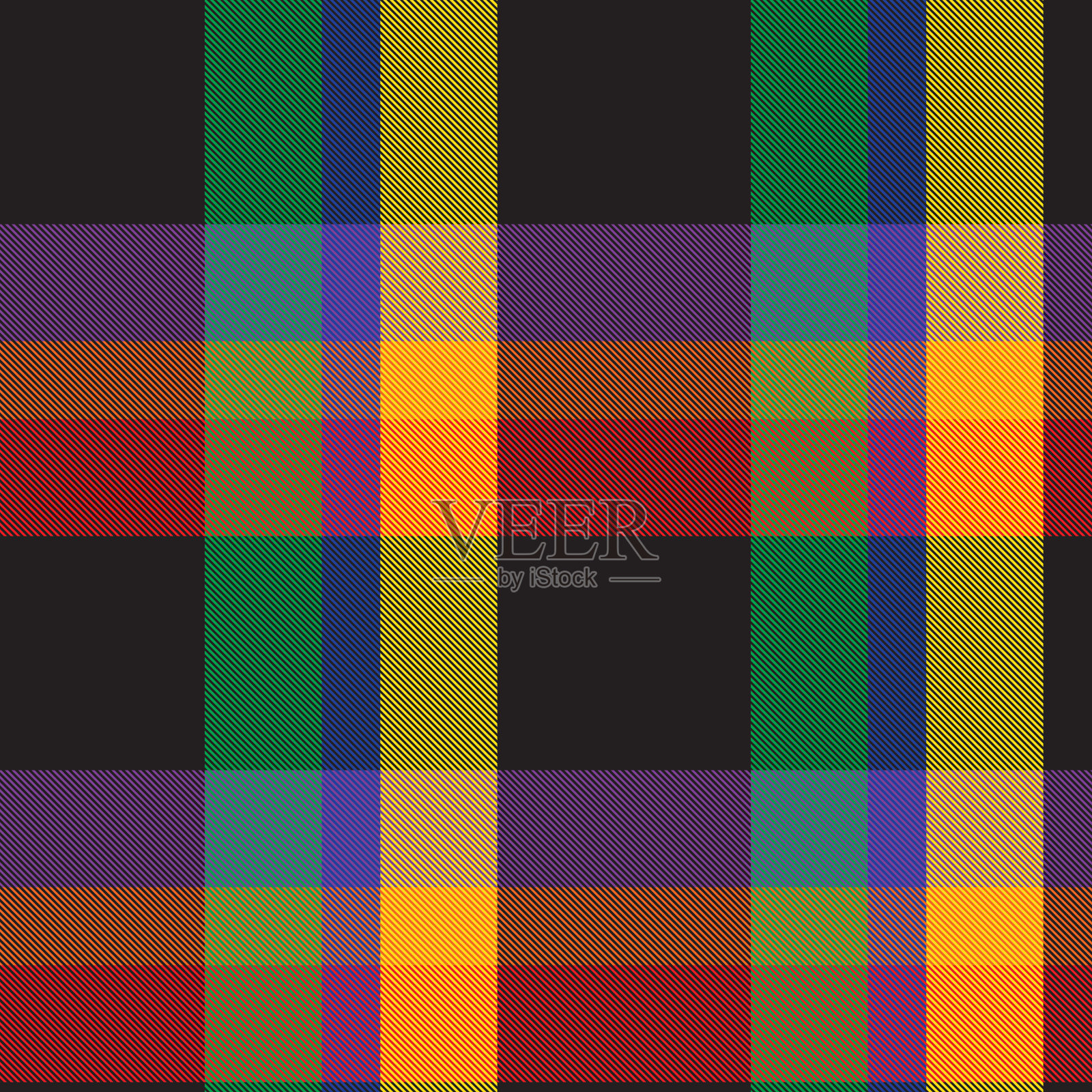 彩色格子纹理无缝图案插画图片素材