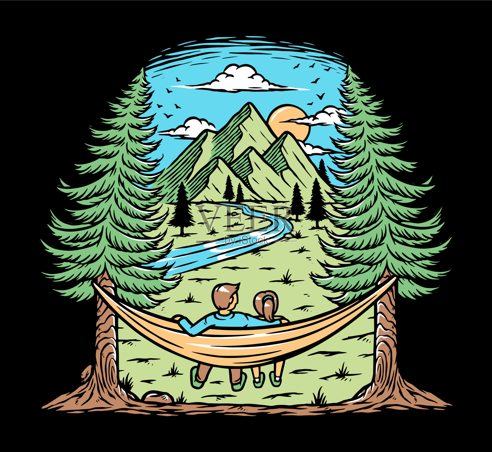 浪漫主义在本质上插画图片素材