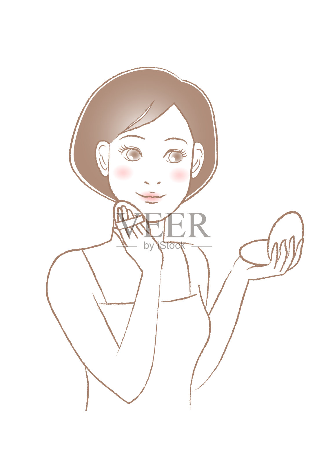 女人应用基础。白色背景。矢量插图。插画图片素材