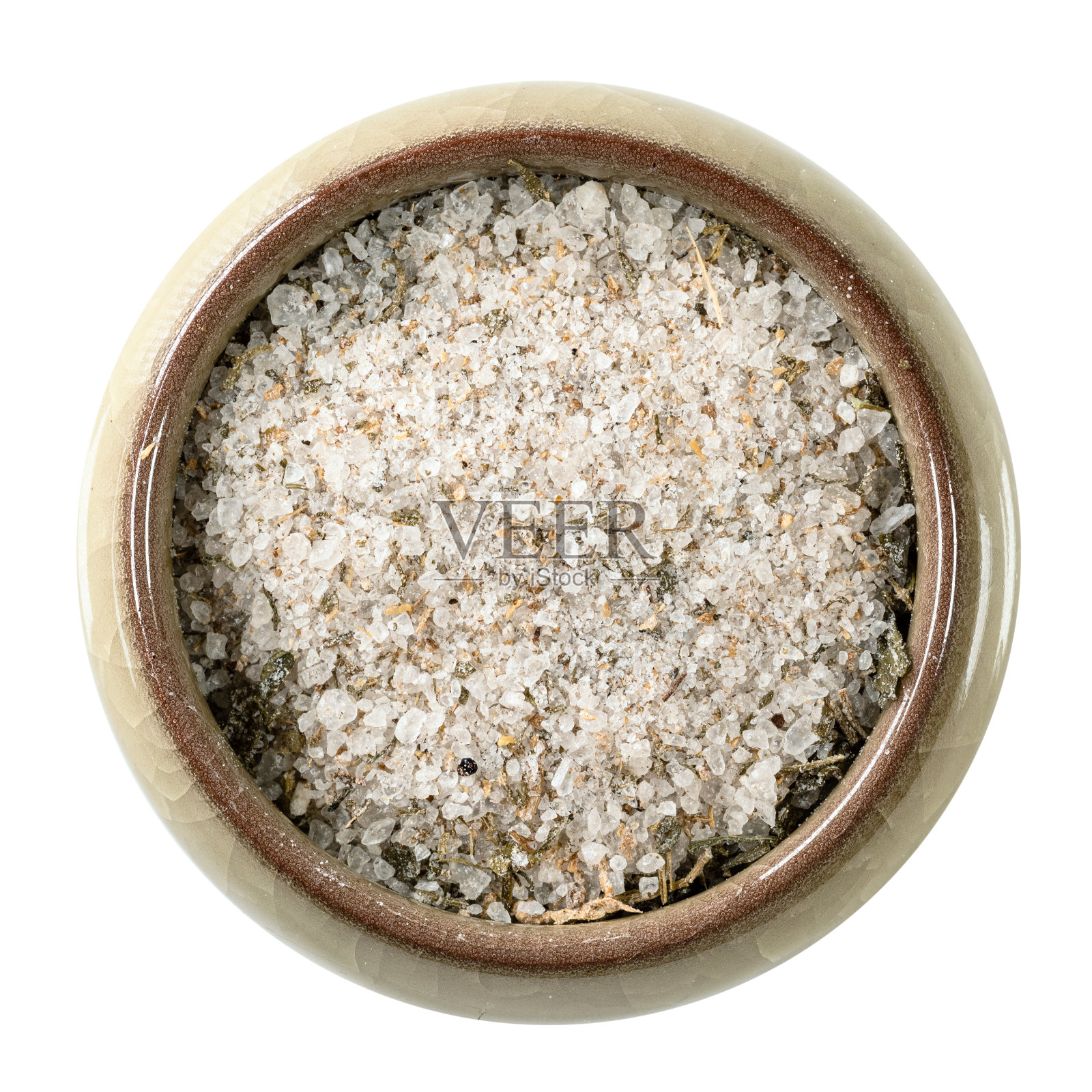 Adyghe调味盐在陶瓷碗的切口照片摄影图片