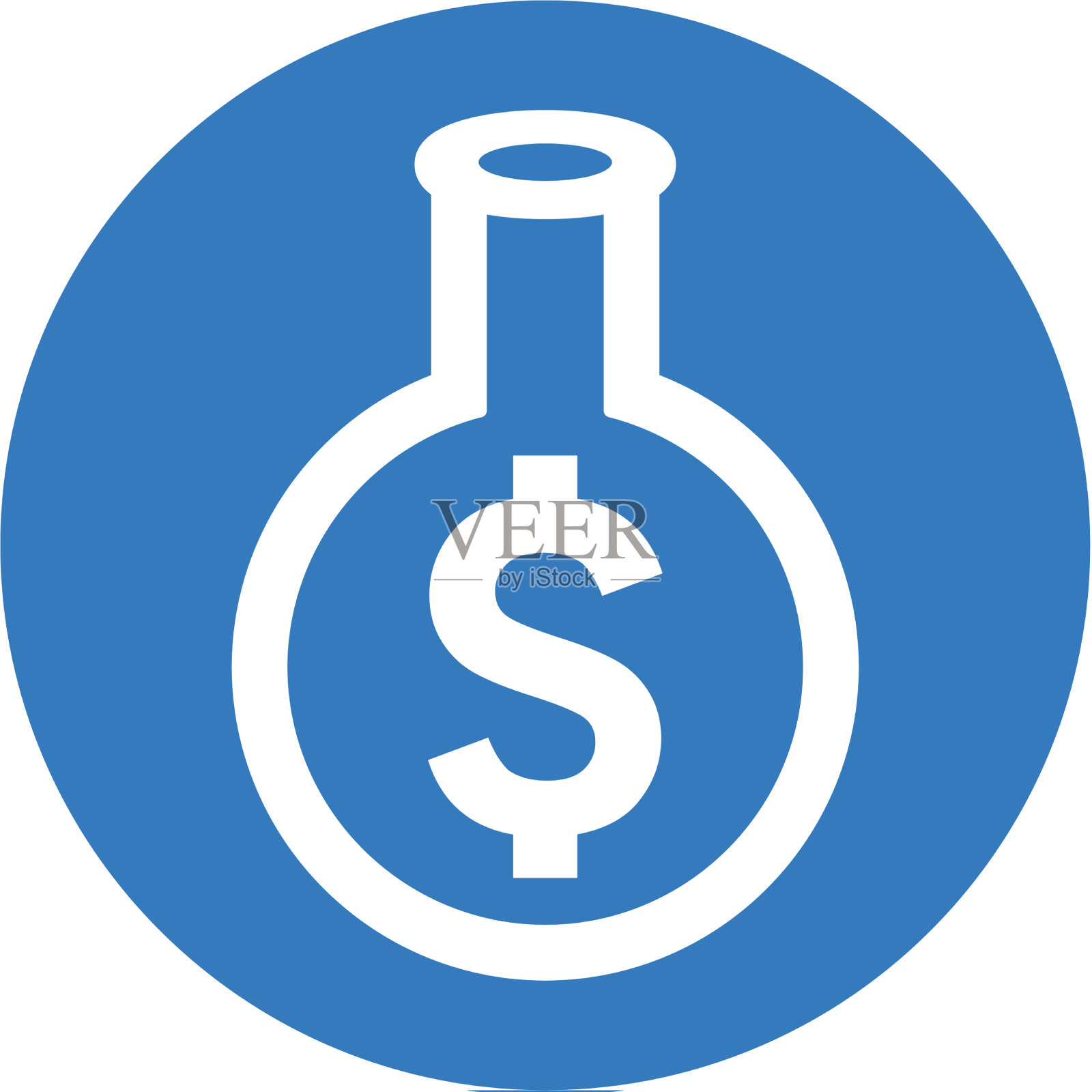 炼金化学玻璃蒸馏罐图标蓝色版插画图片素材