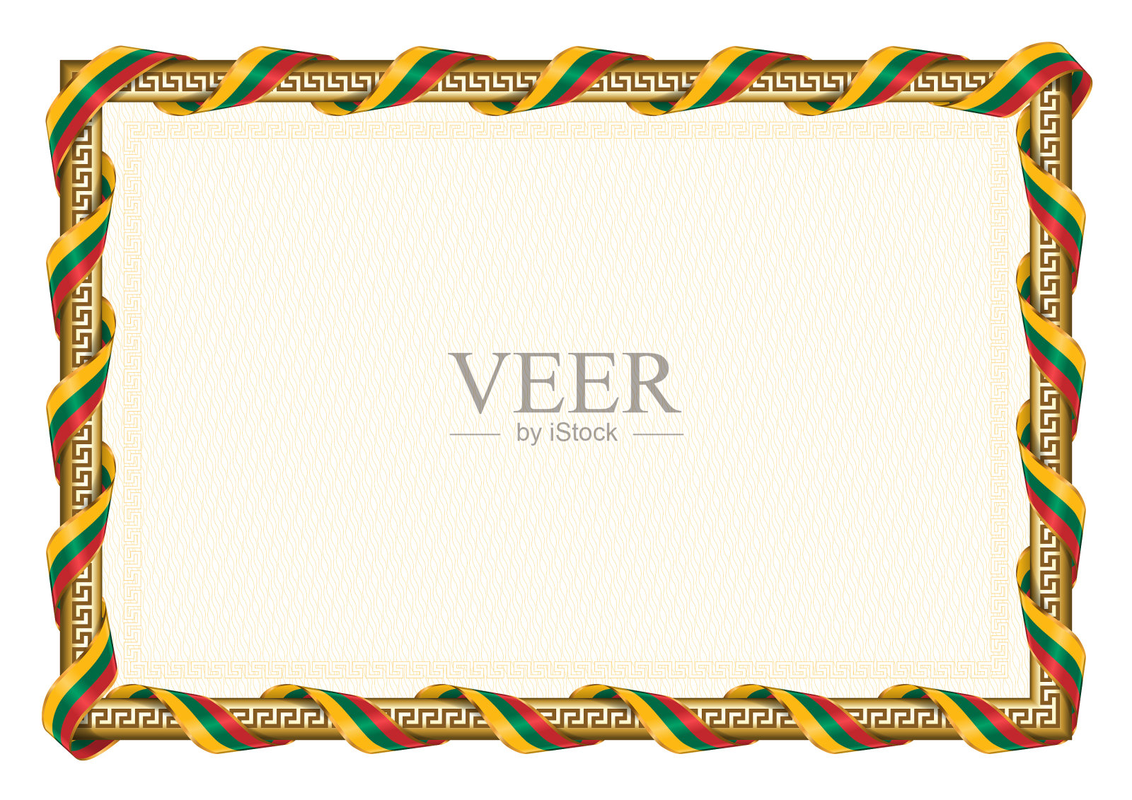 水平框架和边界与立陶宛国旗插画图片素材