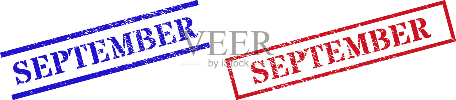 九月垃圾刮印章用插画图片素材