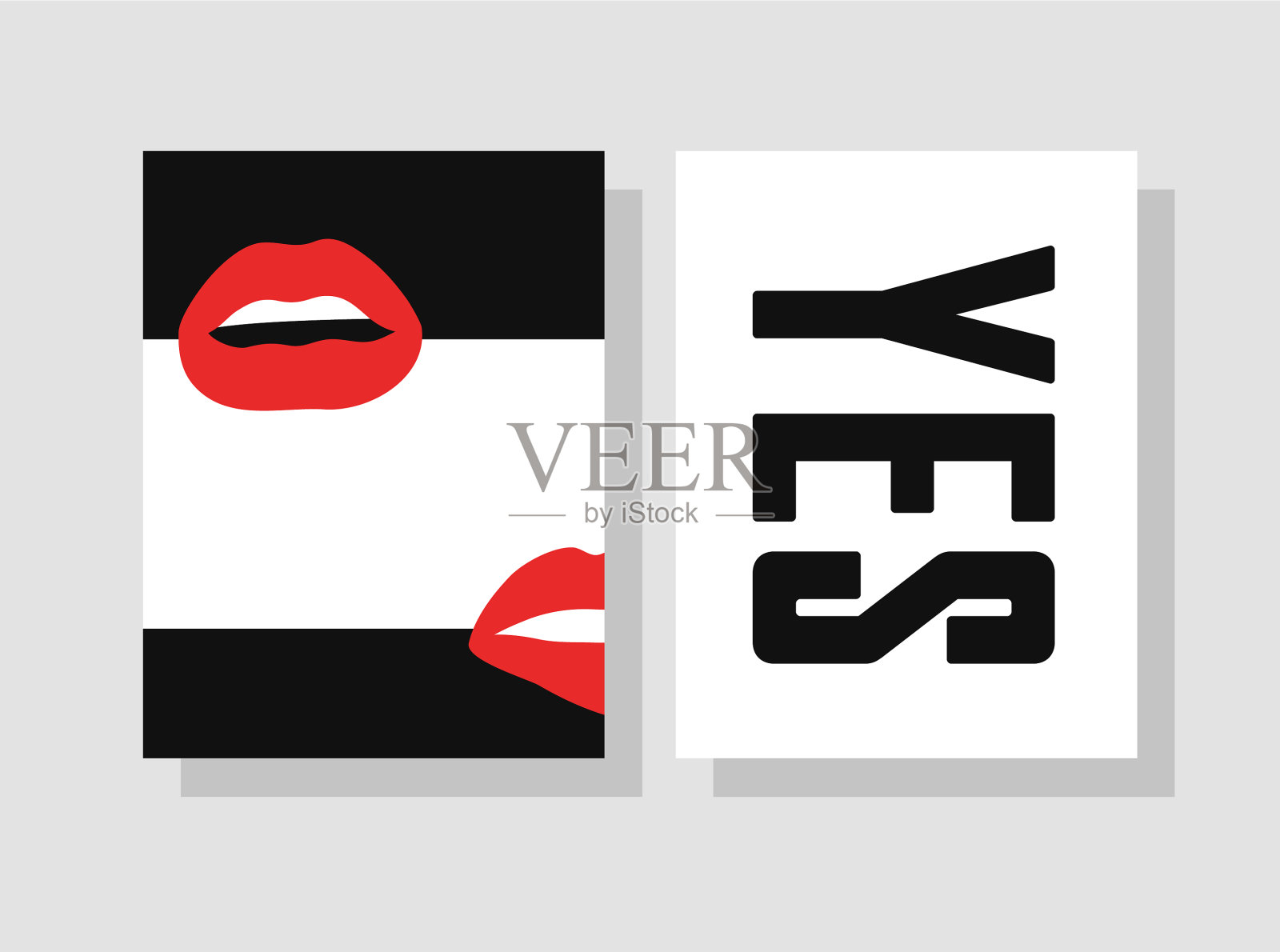 性感女性的嘴唇与哑红口红和引用插画图片素材