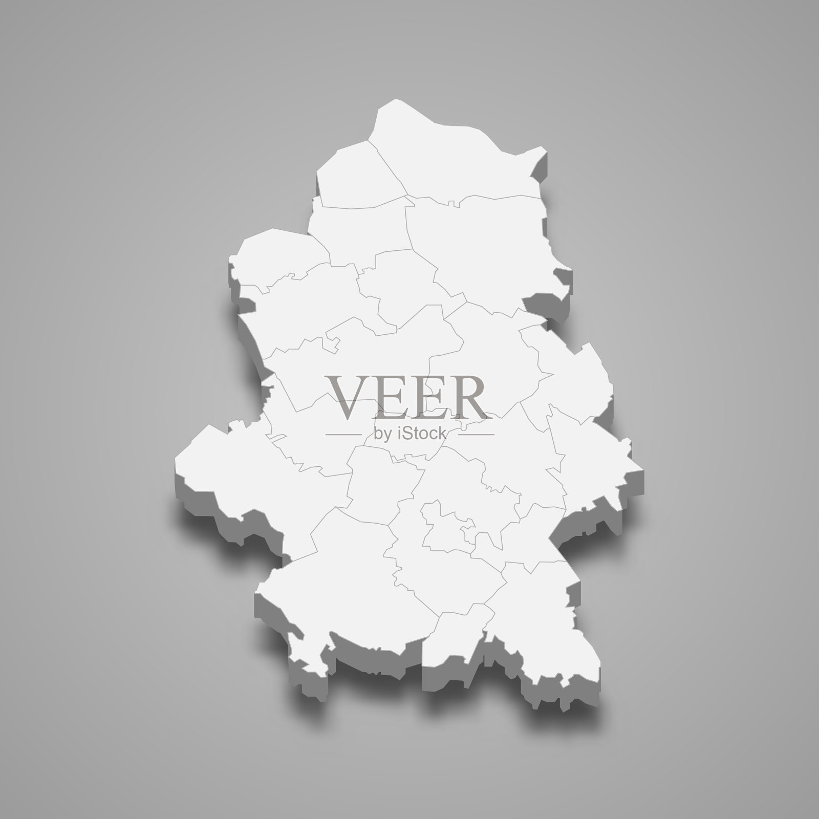 三维等距地图芬兰中部是一个地区插画图片素材