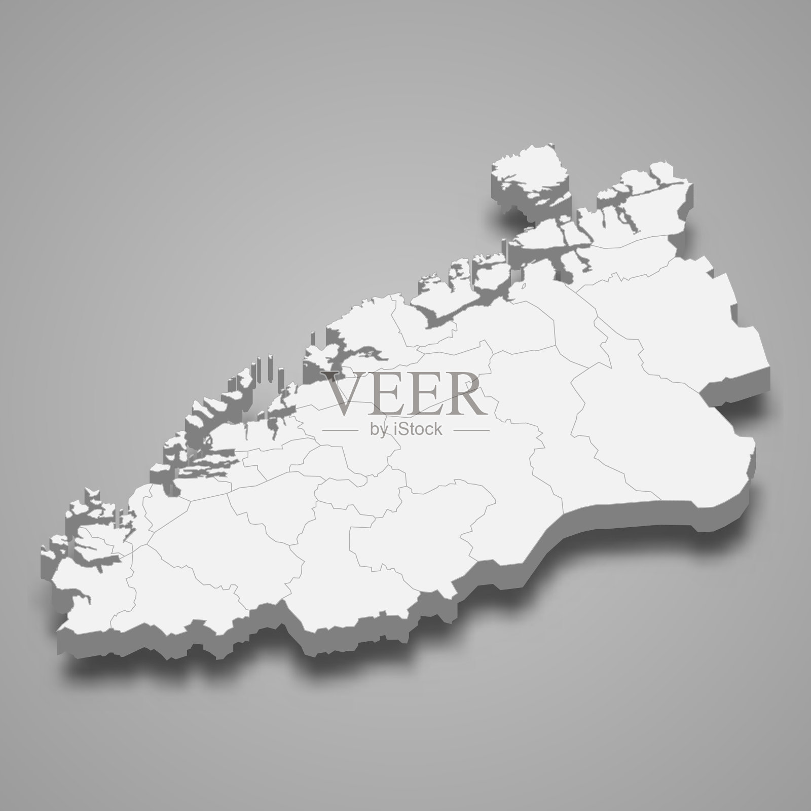 三维等距地图更多og romsdal是一个县插画图片素材