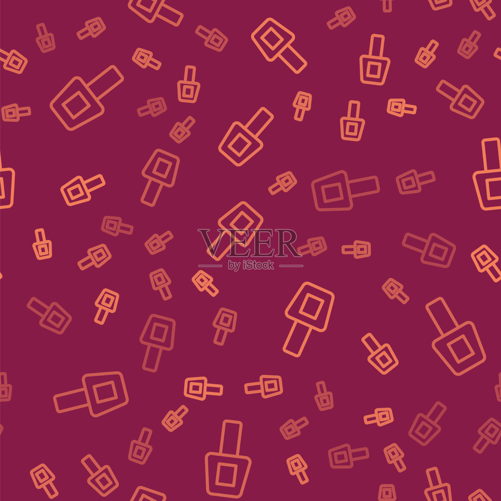 棕色线指甲油瓶图标孤立插画图片素材