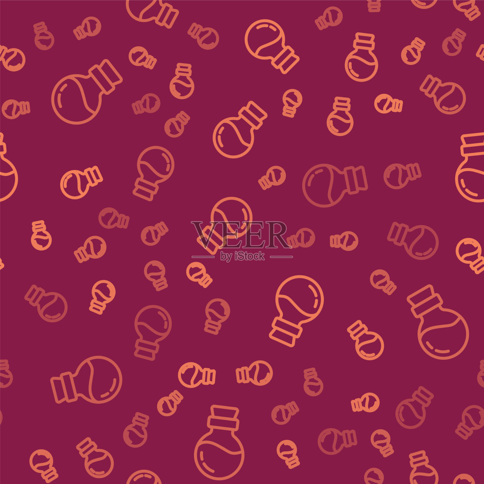 棕色线瓶与药水图标隔离插画图片素材