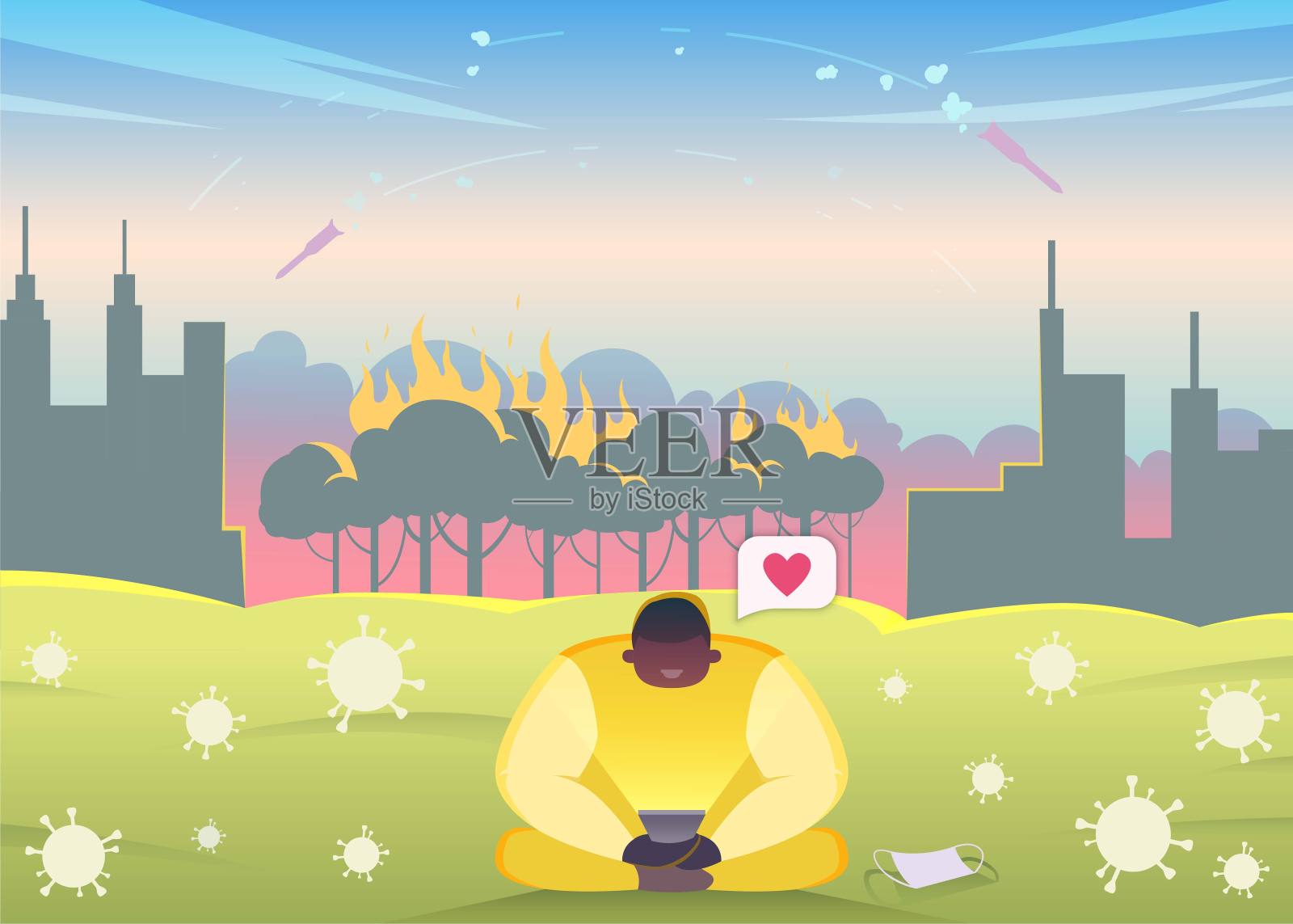 全球危机和流行病插画图片素材