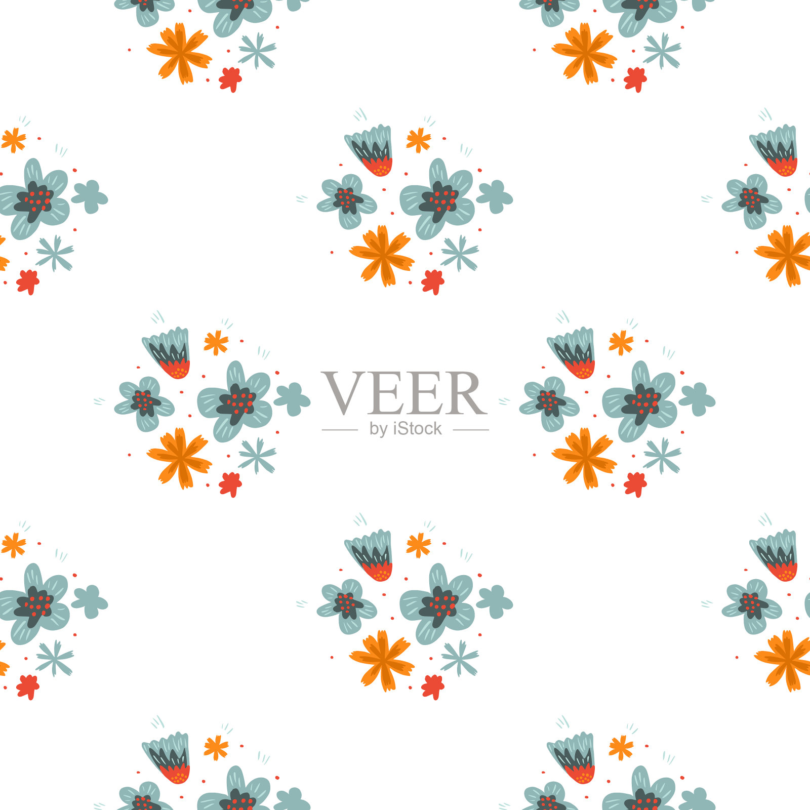 装饰性无缝花纹与抽象图案插画图片素材