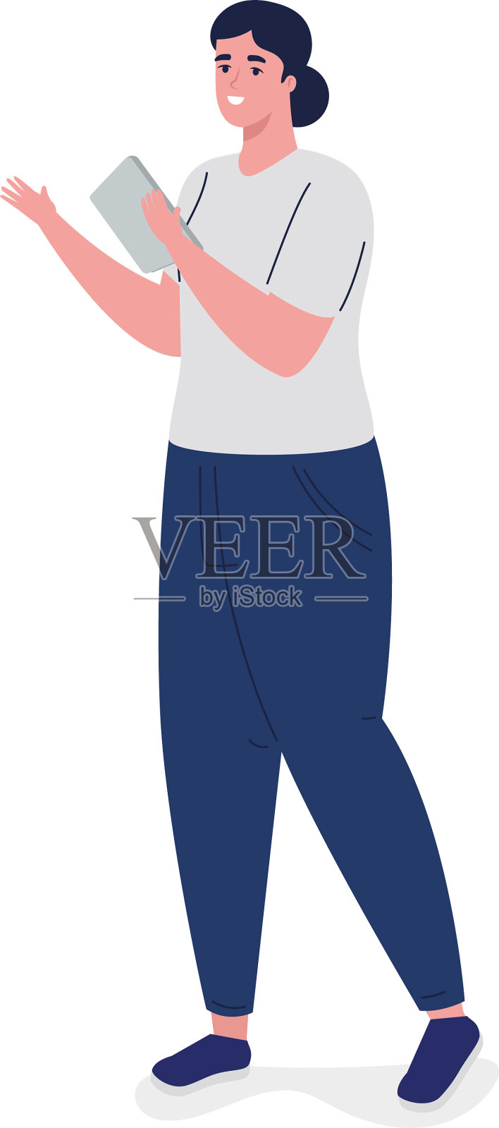 拥有笔记本头像的年轻商业女性设计元素图片