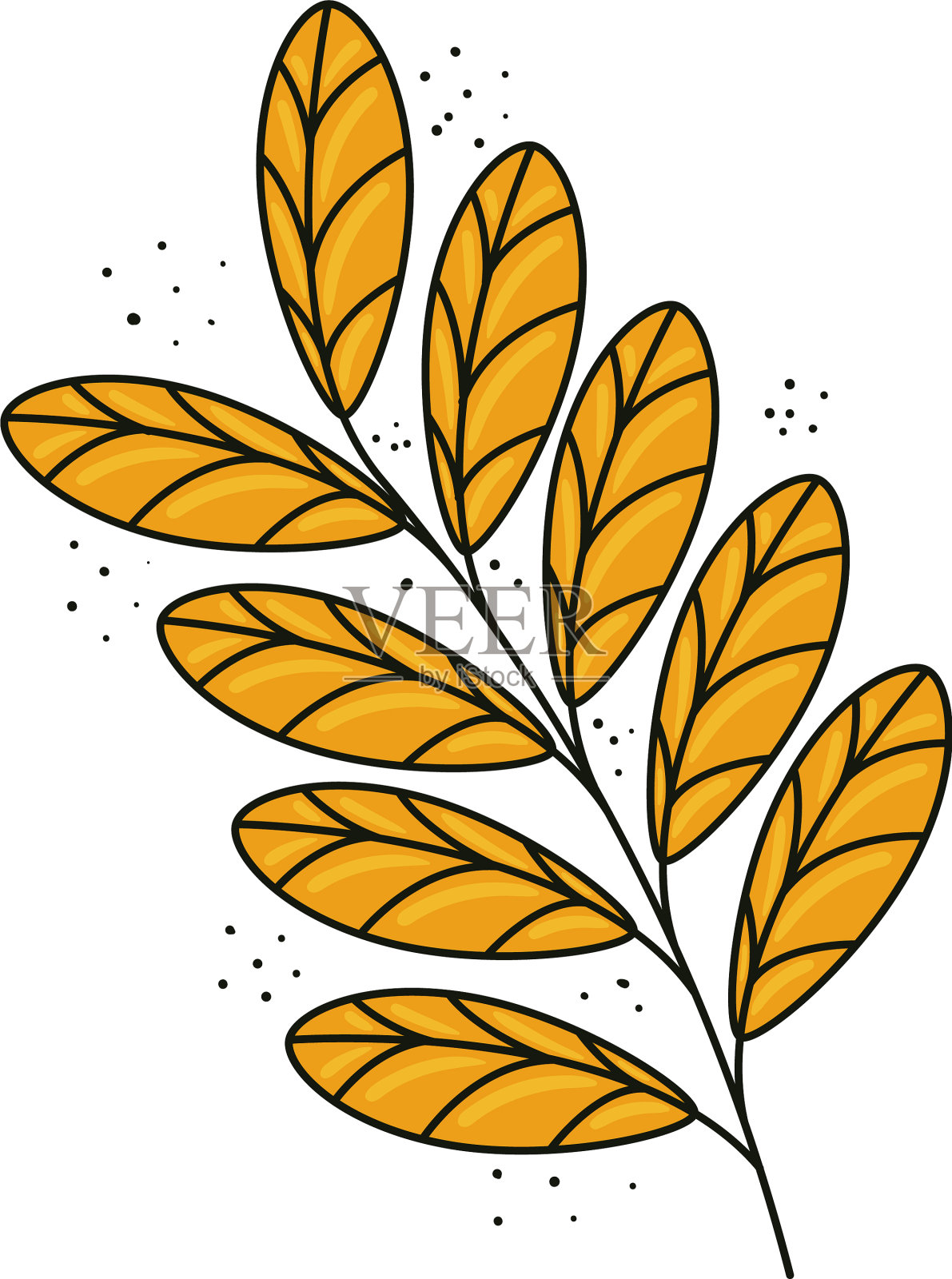 热带外来的分枝,黄色的叶子设计元素图片