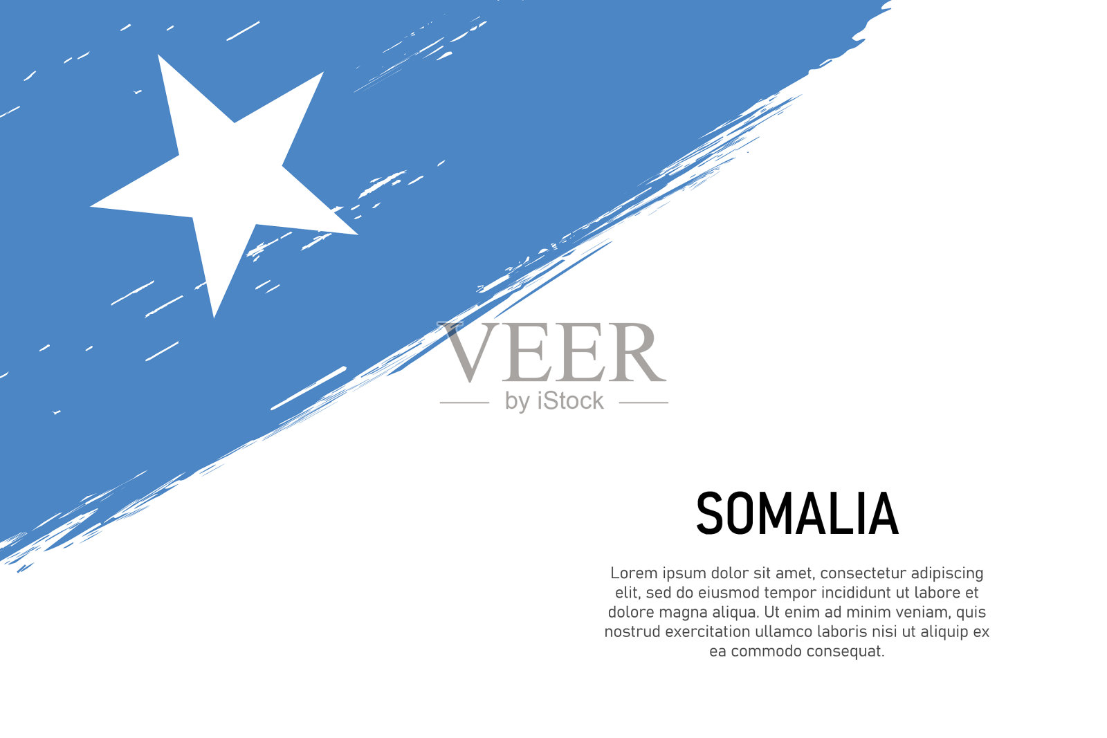 Grunge风格的画笔描边背景与旗帜插画图片素材