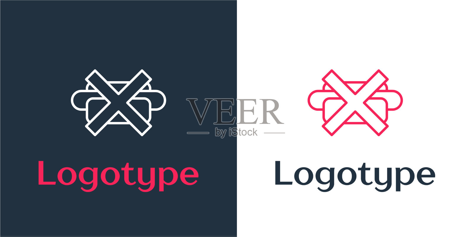 标识型线没有垃圾食品图标孤立在白色图标素材