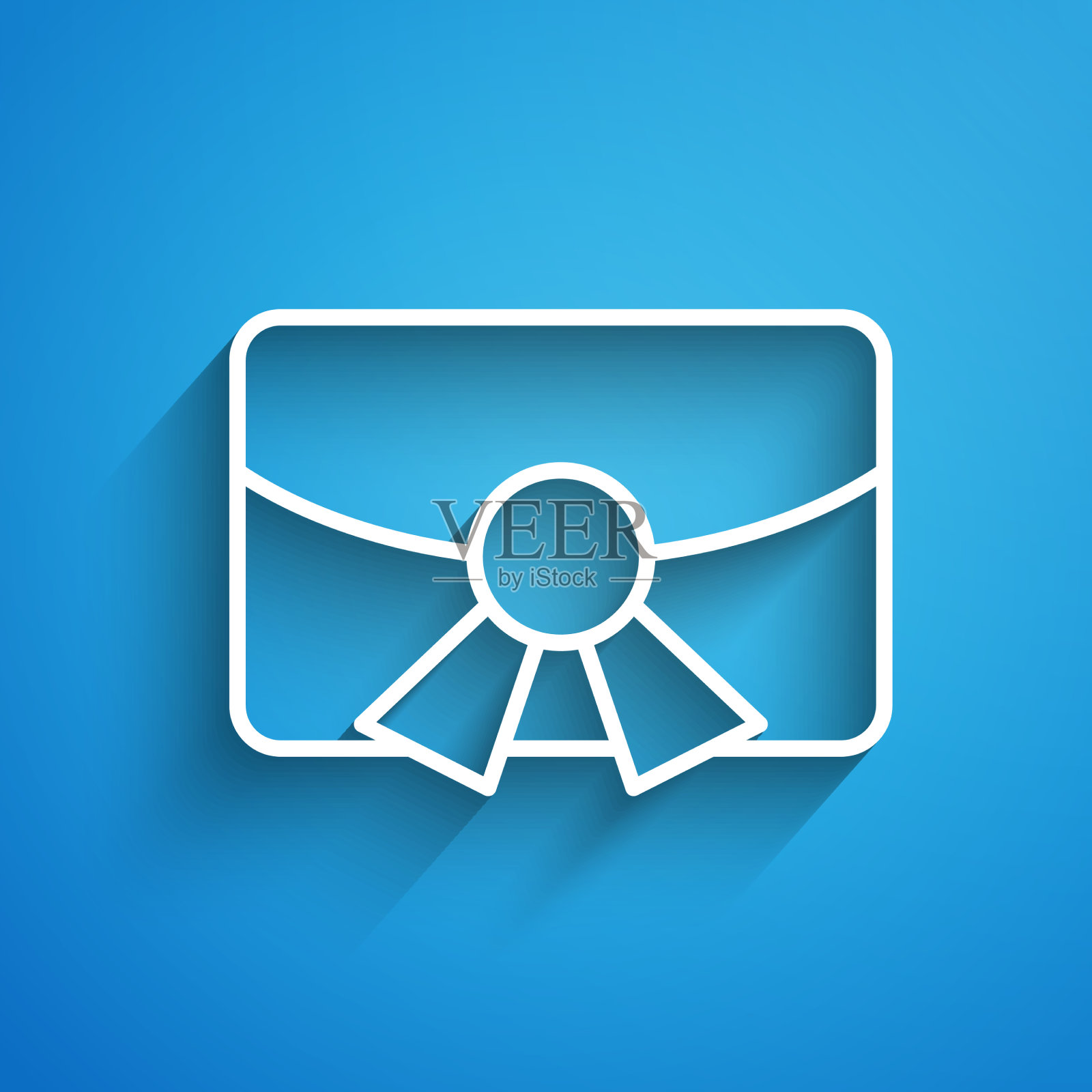 白色线圣诞明信片图标孤立上插画图片素材