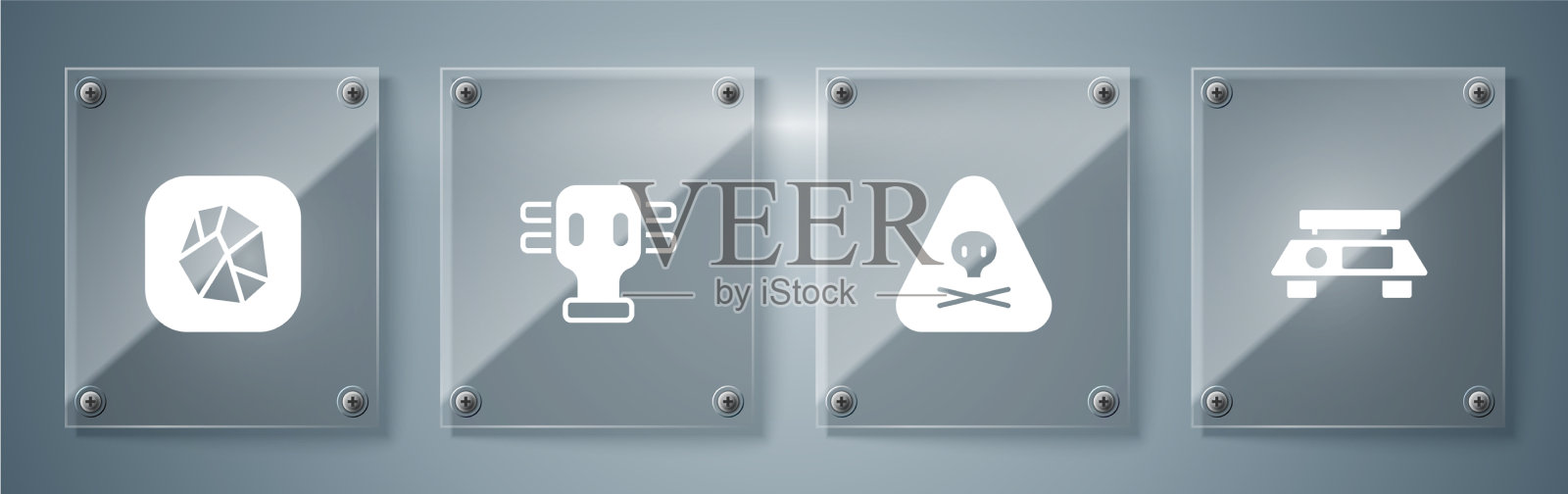 设置电子秤三角警告有毒气体图标素材