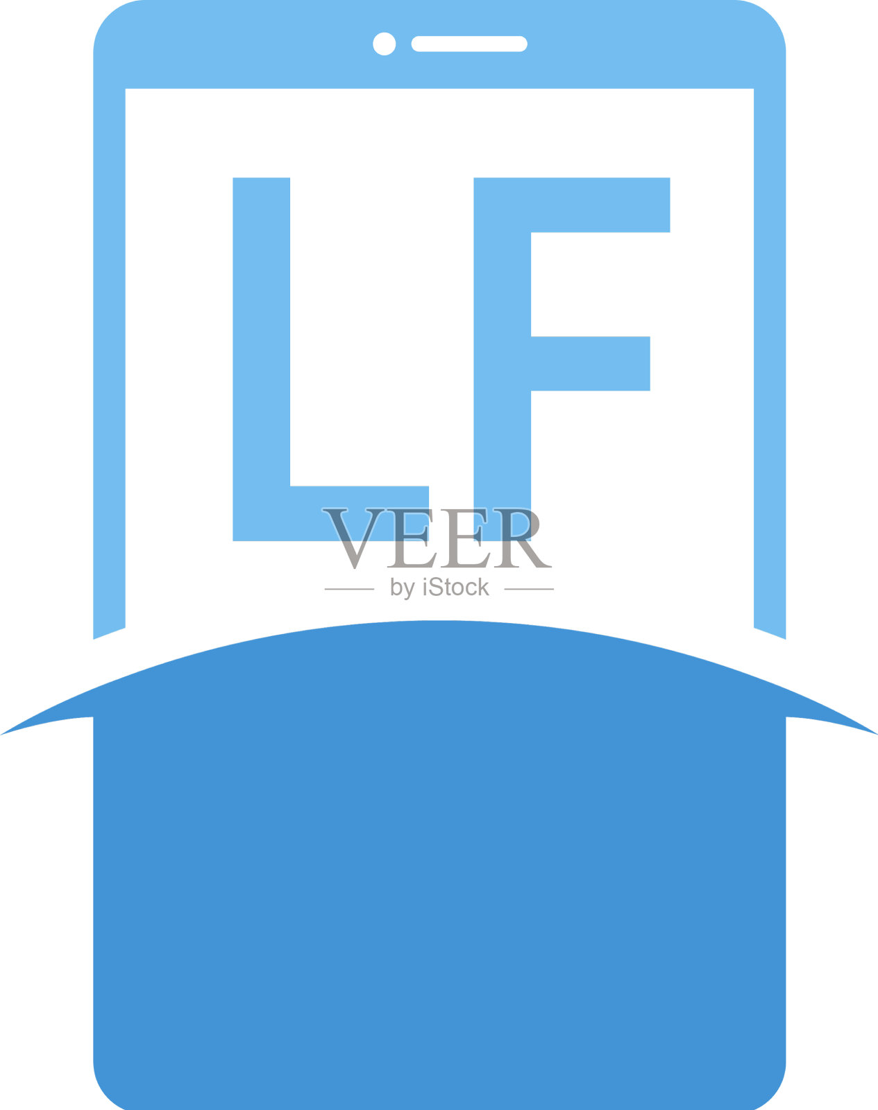 若字母标志设计与智能手机图标插画图片素材