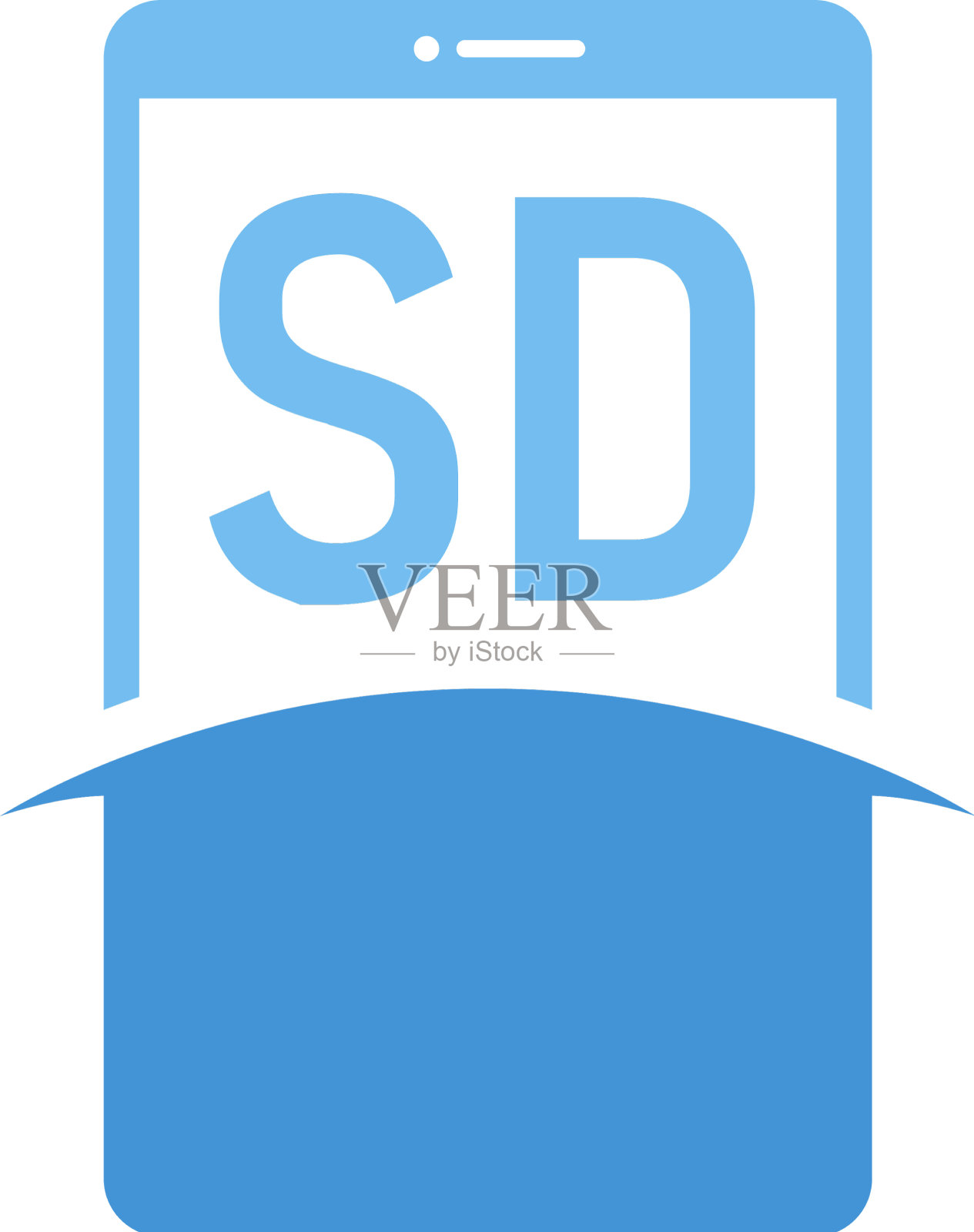 Sd字母标志设计与智能手机图标插画图片素材
