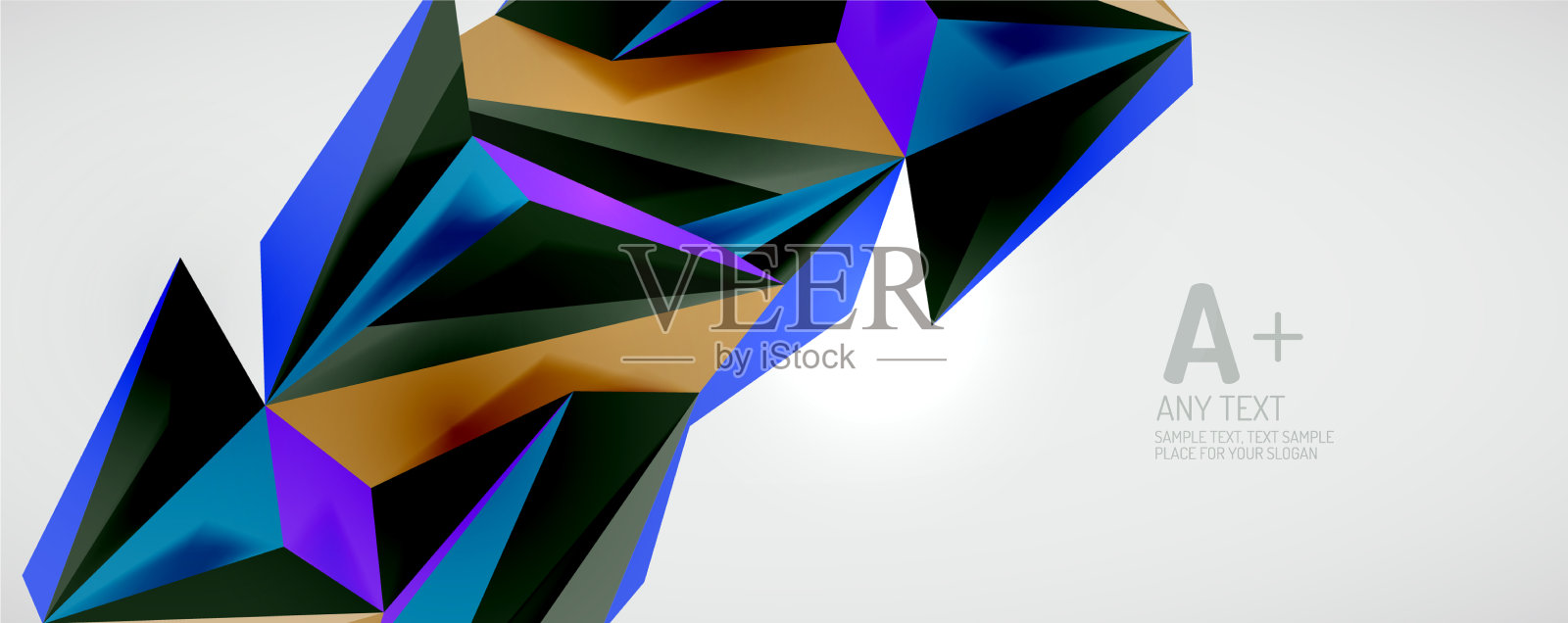 三角形几何背景低多边形3d插画图片素材