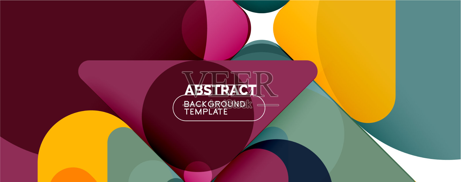 平面的几何圆形形状和动态的线条插画图片素材