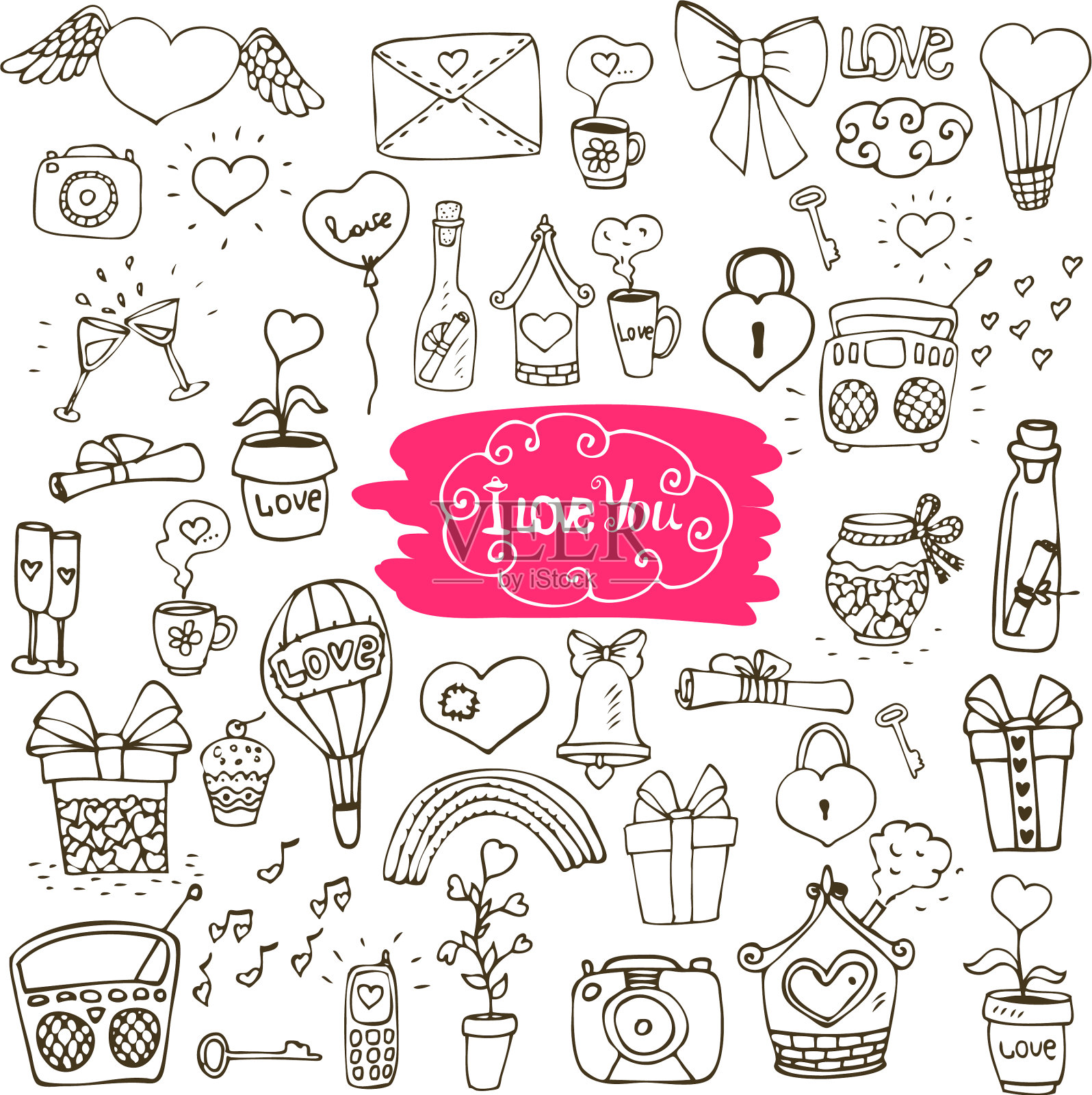 爱涂鸦图标插画图片素材