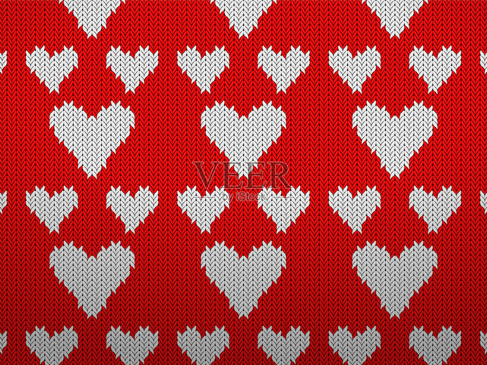 针织图案的心插画图片素材