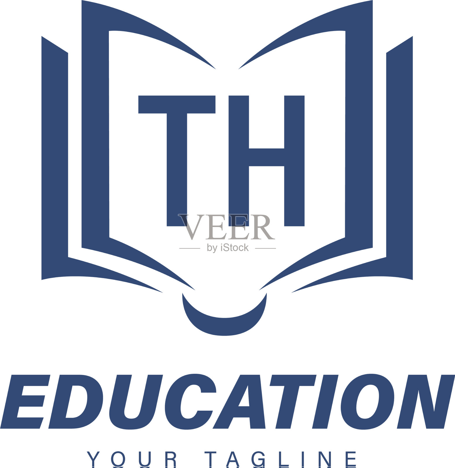 该字母标志设计与书图标现代插画图片素材