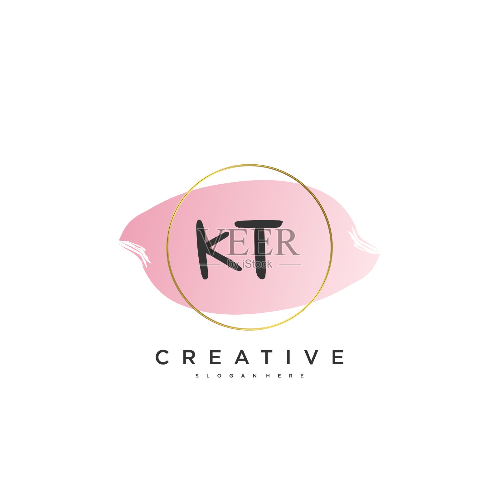 Kt美最初的标志手写标志艺术插画图片素材