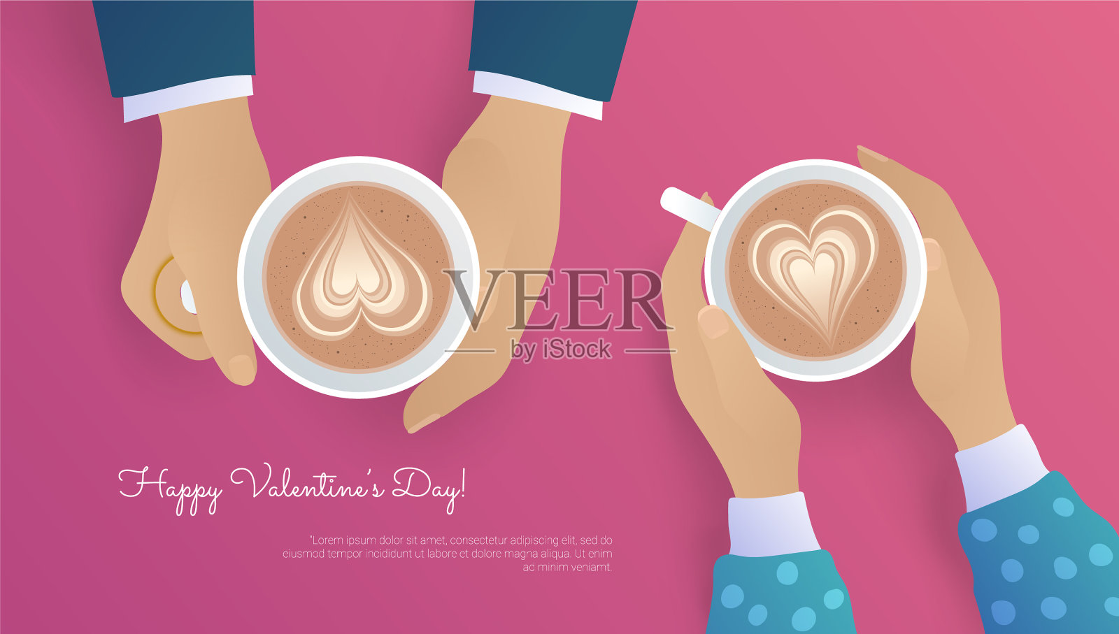 情人节横幅模板快乐插画图片素材