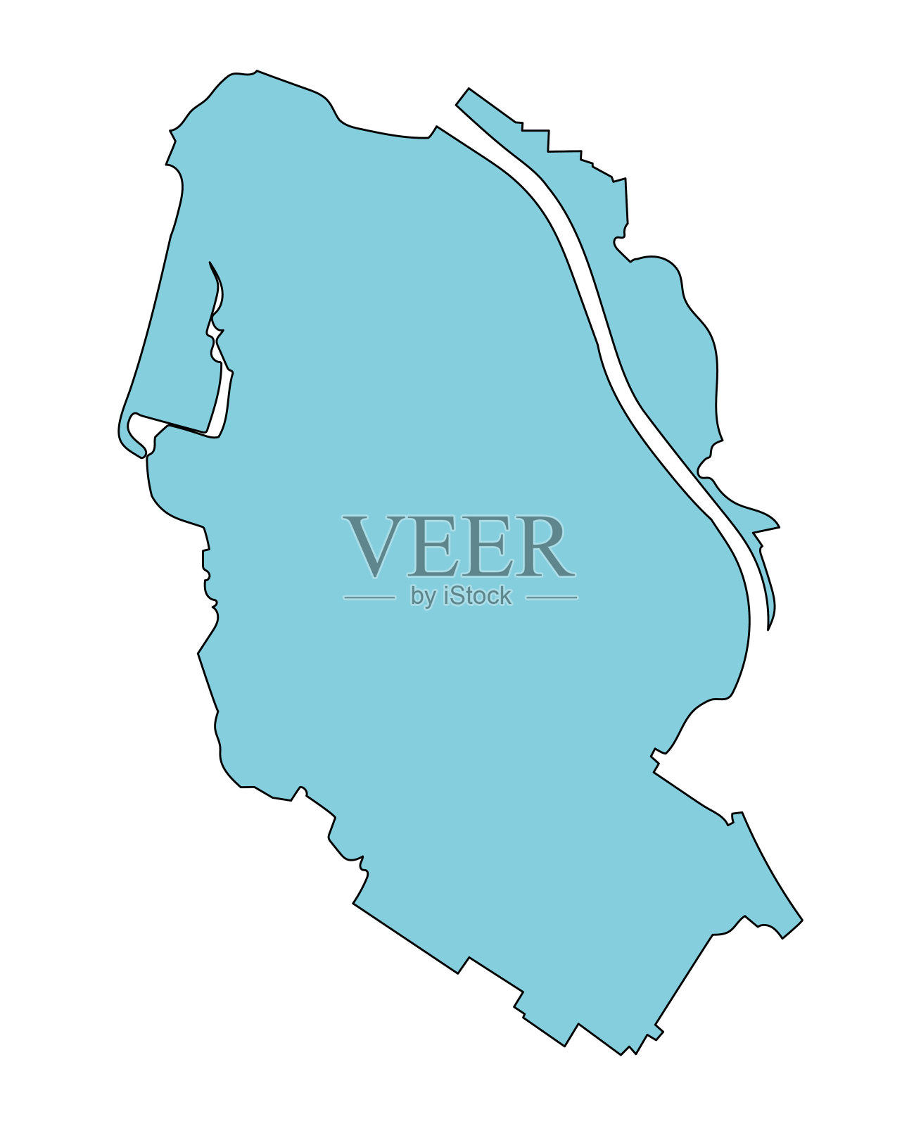 日本滋贺县森山市地图。插画图片素材