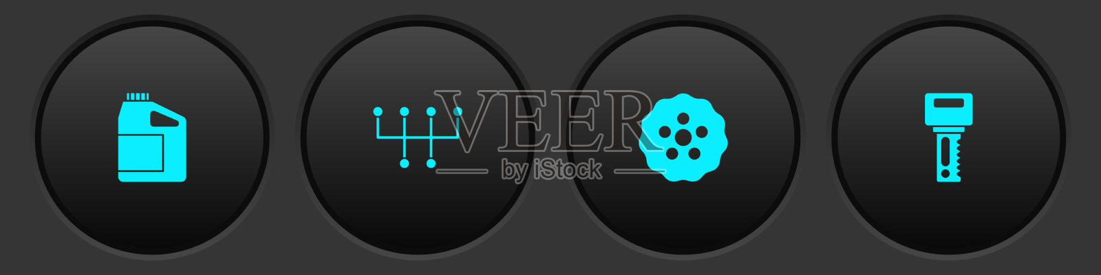 给汽车和汽车机油换档装置设置油筒图标素材