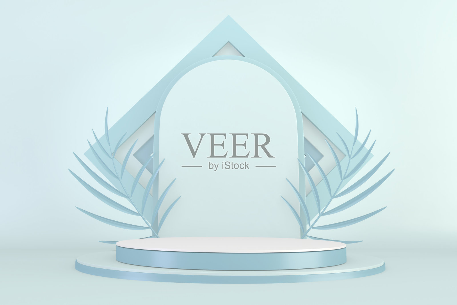 产品展示青色基座设计,3D渲染照片摄影图片