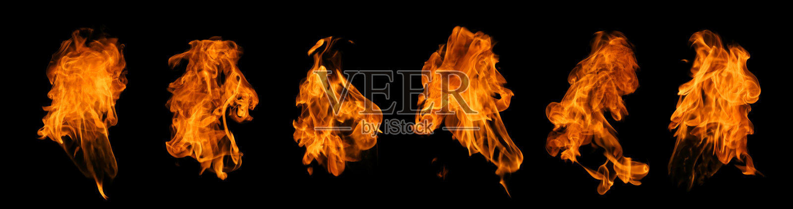 火收集集火焰燃烧孤立在黑暗背景平面设计照片摄影图片