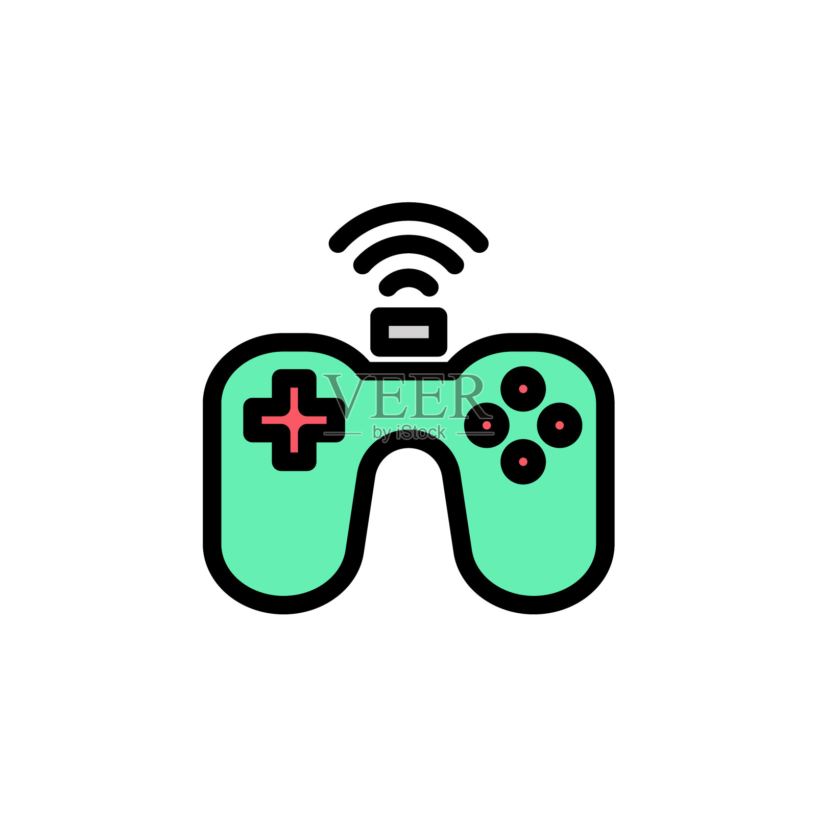 游戏pad填充线图标互联网思考图标素材