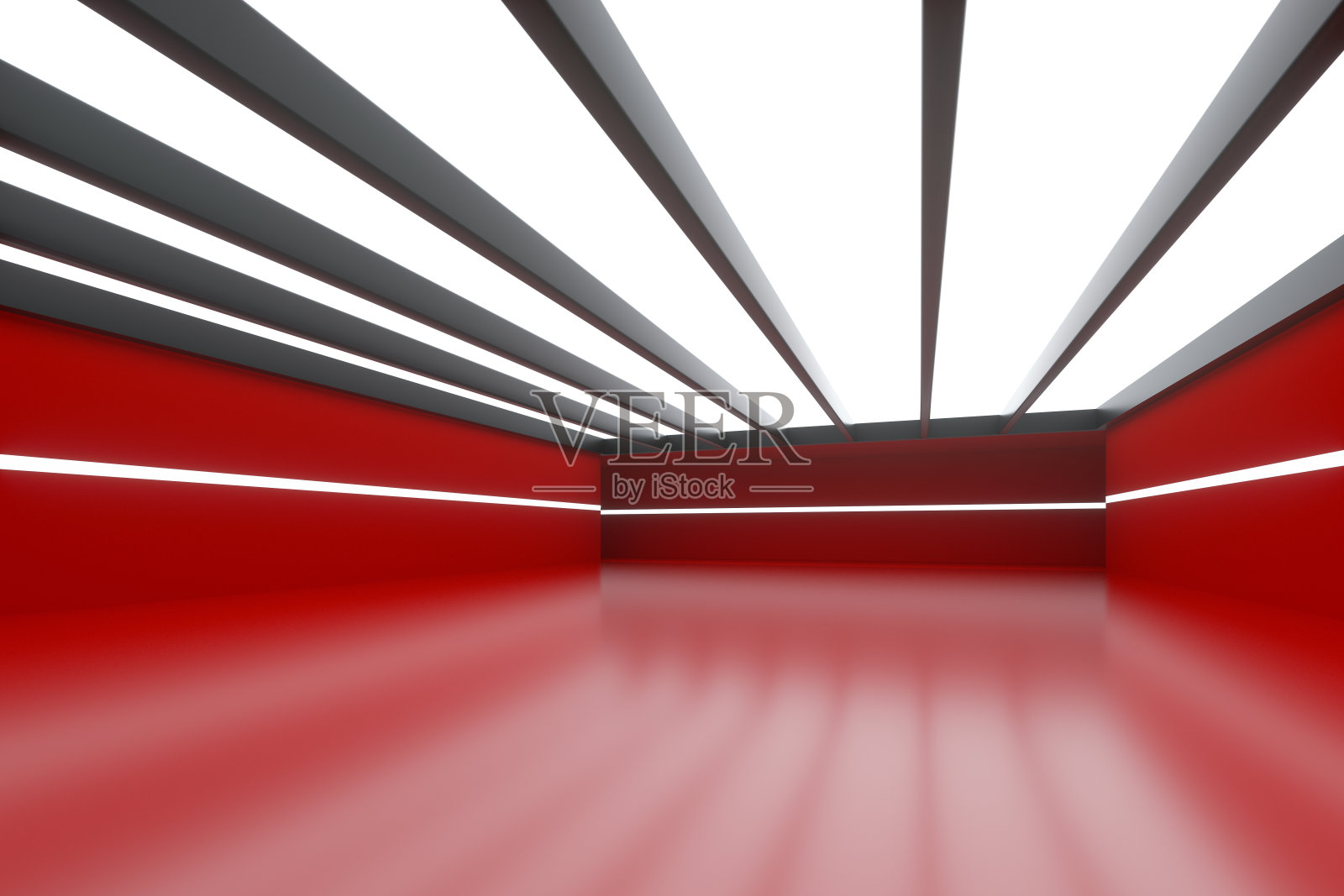 空旷空间,明亮的屋顶,3d渲染照片摄影图片