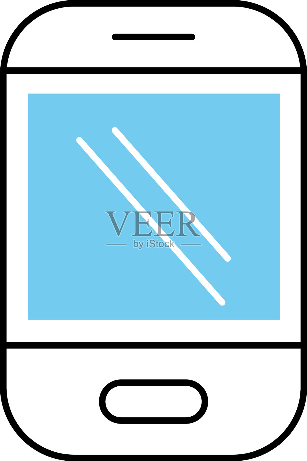 智能手机设备图标半线半色风格图标素材