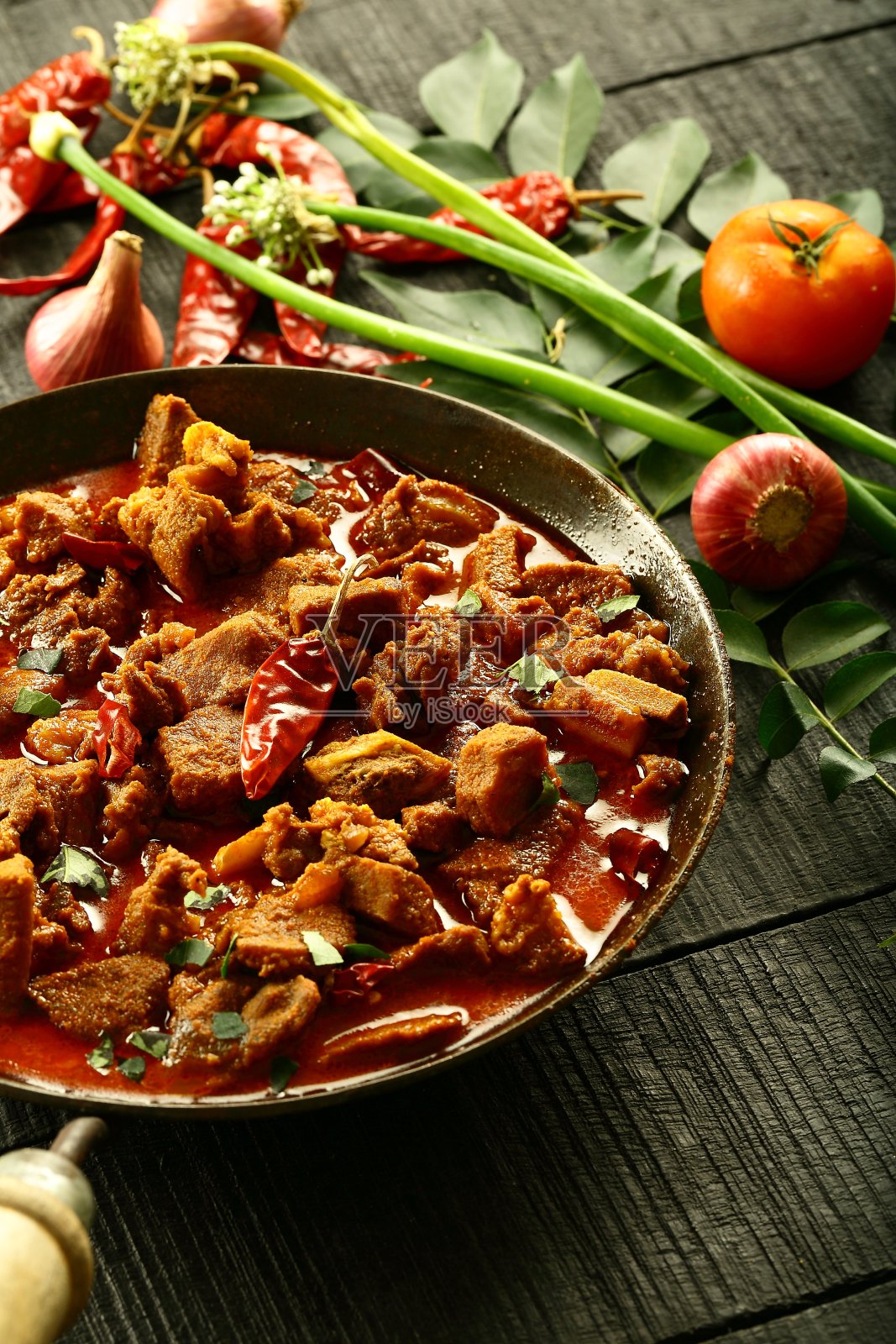 阿拉伯肉类食谱背景。照片摄影图片