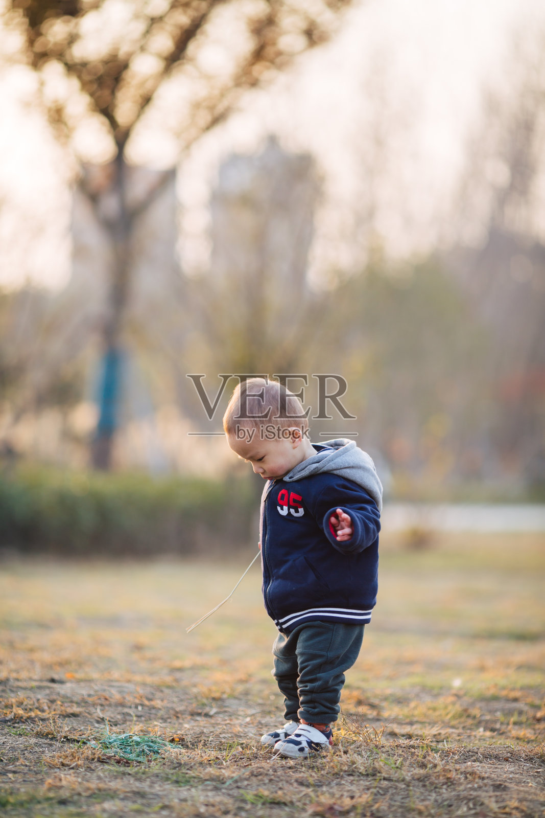 可爱的小孩在公园里玩耍照片摄影图片