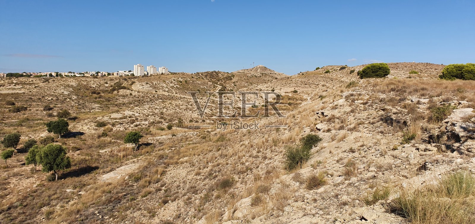 阿利坎特胡安十二世和奥尔吉亚公园洛马斯地区的全景照片摄影图片