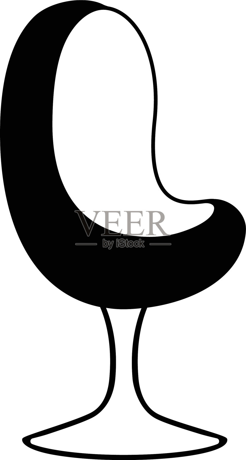 旋转扶手椅剪影设计元素图片