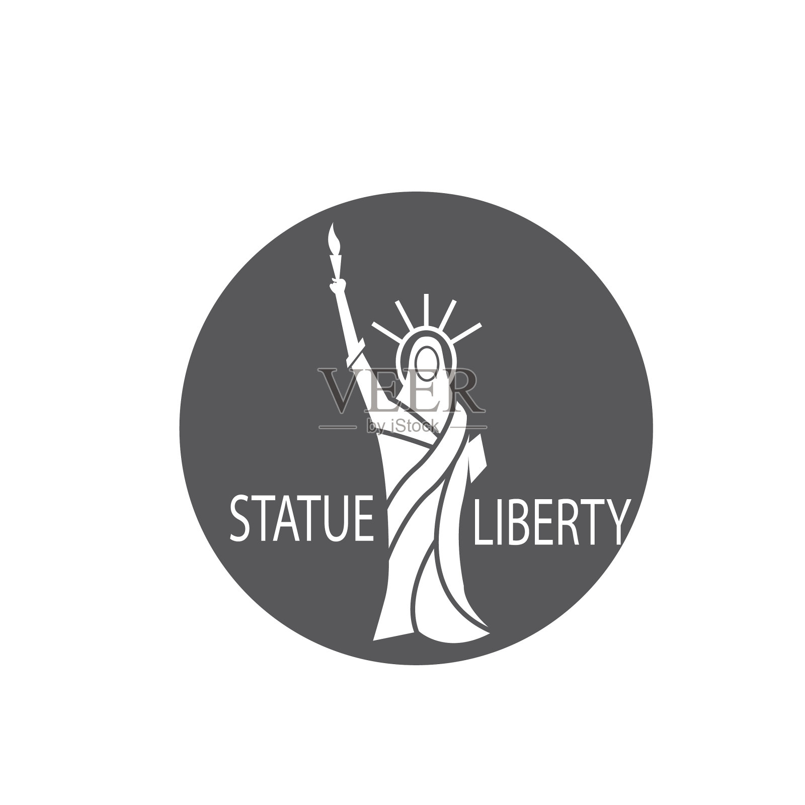 自由纪念碑标志抽象设计插画图片素材