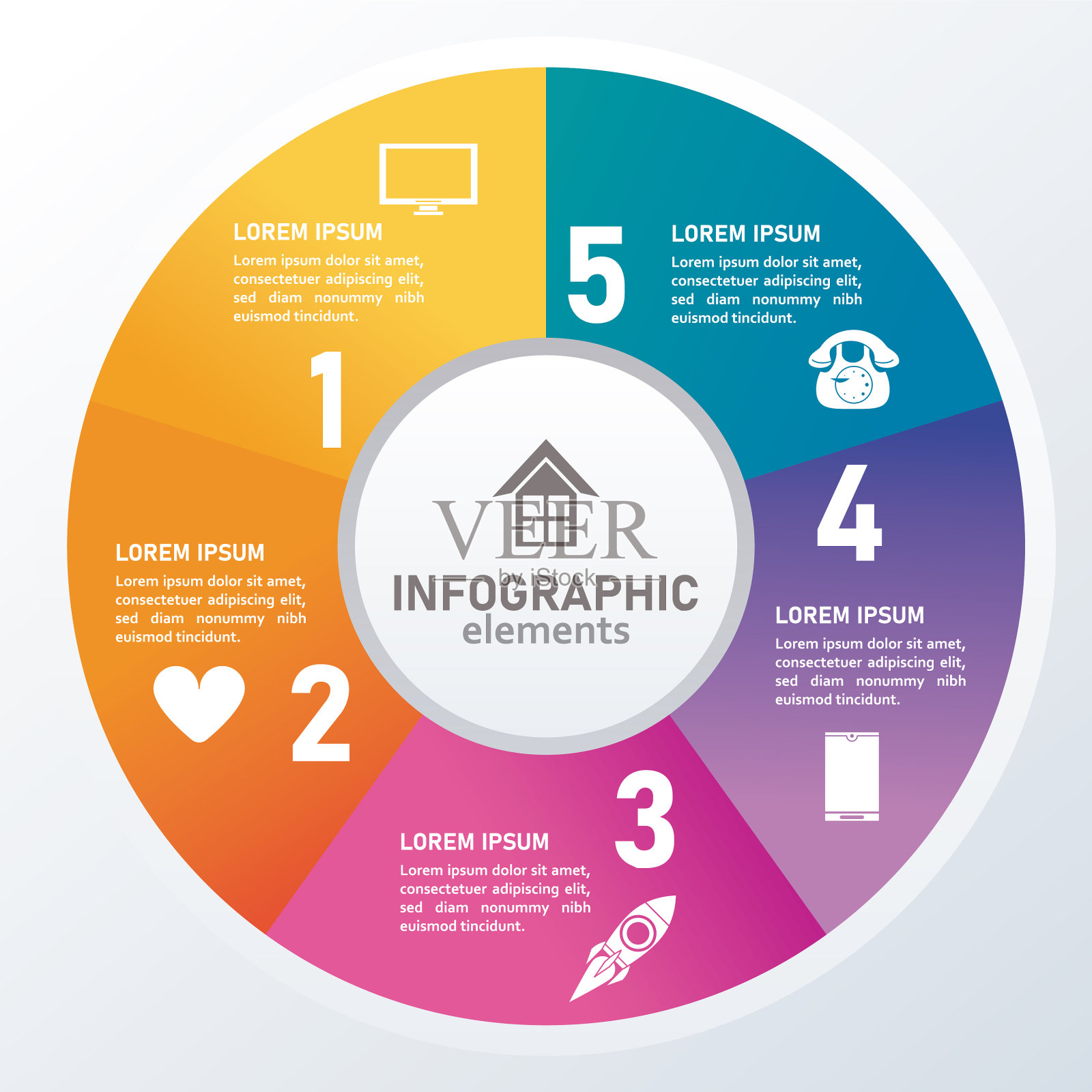 统计信息图表与数字和步骤插画图片素材