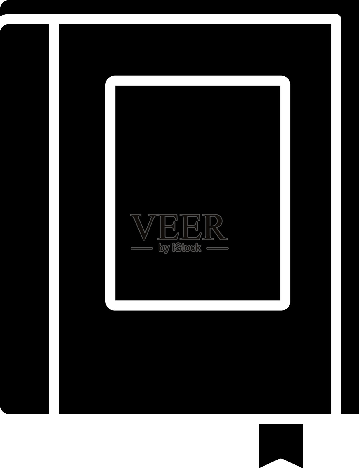 闭书带剪影风格图标图标素材