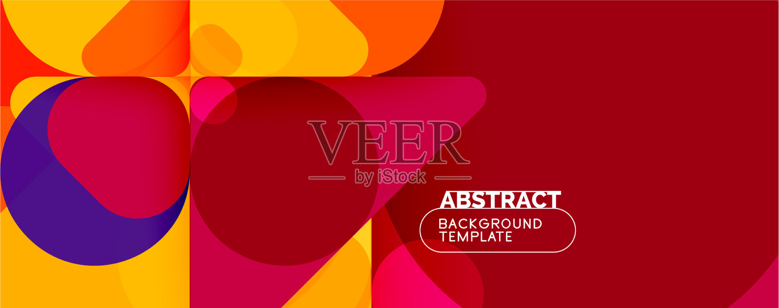 平面的几何圆形形状和动态的线条插画图片素材