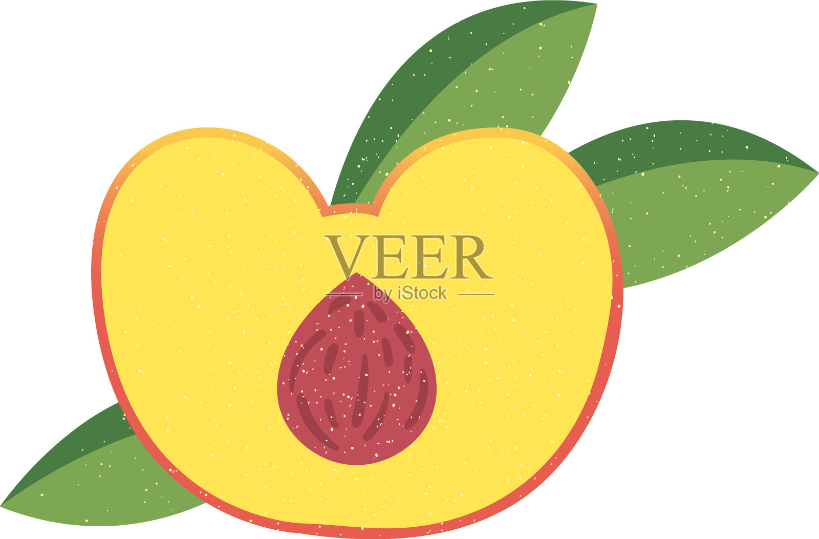 桃叶图案设计元素图片