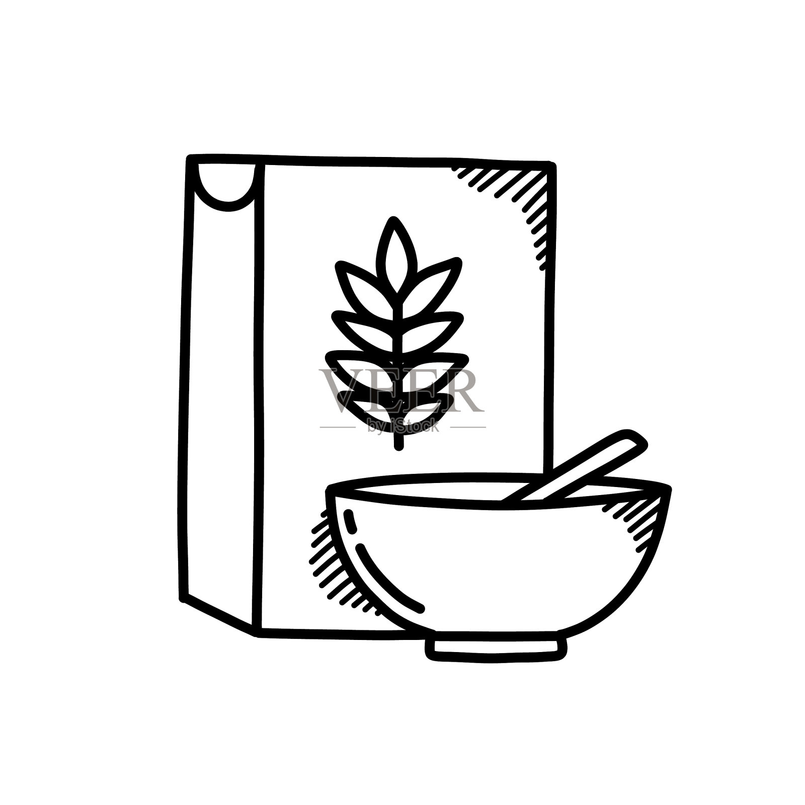 谷物涂鸦图标颜色线图标素材